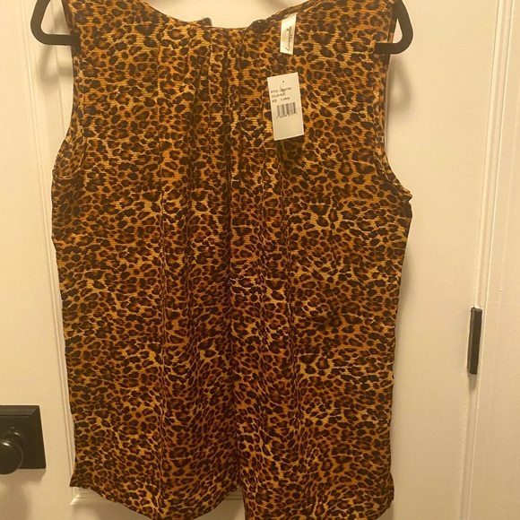 NWT Nordstrom Loveappella Leopard sleeveless blouse-xl - Picture 1 of 5